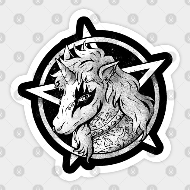 Hardcorn - Cute Evil Unicorn Gift Sticker by eduely